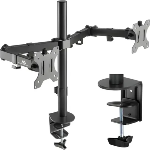 Maclean MC-884 čierna / Stolný držiak pre dva monitory / 17-32" / VESA 75x100 / nosnosť 16 kg / náklápací (MC-884)