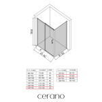 CERANO - Sprchovací kút Orlano L/P - 5 mm - čierna matná, transparentné sklo - 140x80x195 - posuvný CER-DY505B-90170