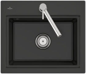 VILLEROY & BOCH VILLEROY & BOCH - Keramický drez Villeroy &amp; Boch Subway Style 60 S, 336601R7, Pure Black 336601R7