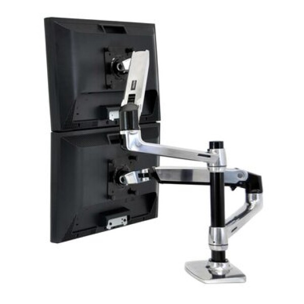 Ergotron LX Dual Stacking Arm strieborná / Stolný držiak s ramenom pre dvoch LCD (45-248-026)