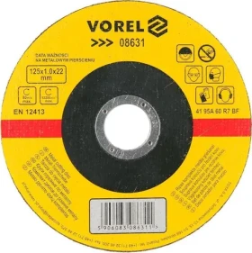 Vorel Rezný kotúč na kov 125x22x1,0 mm / Rezný kotúč / Korundový / Priemer 125 mm