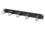 Digitus 19" panel pre správu káblov čierny / Rack príslušenstvo / 1U / 5x káblový držiak (DN-97667)