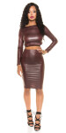 Sexy KouCla Wetlook pencil skirt with zip BORDEAUX