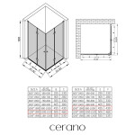 CERANO - Sprchovací kút Volpe Duo Ľ/P - 6 mm - chróm, transparentné sklo - 110x100x190 - zalamovacie CER-670675