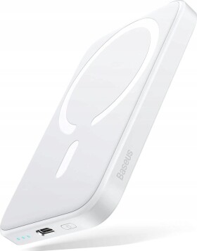 Baseus OS-Baseus Magnetic Mini Air Wireless Fast Charge Power Bank 6000mAh 20W Stellar White（With Simple Series Charging Cable Type-C to Type-C (20V/3A) 30cm White)