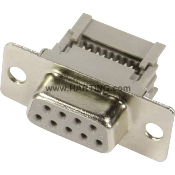 HARTING 09661186500 09661186500 D-SUB zásuvková lišta 180 ° Pólov: 9 IDC 1 ks; 09661186500