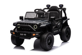 Mamido Mamido Elektrické autíčko OFFROAD čierne 12V Vysoký podvozok, široké sedadlo, Odpružené nápravy, 2,4 GHz Diaľkové ovládanie LED svetlá