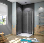 H K - Obdĺžnikový sprchovací kút SOLO R7611, 76x110 cm so zalamovacími dverami, rohový vstup vrátane sprchovej vaničky z liateho mramoru SE-SOLOR7611/THOR11076