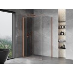 MEXEN/S - Mist-F sprchovací kút skladacie dvere ľavá 95 x 75, transparent, meď kartáčovaná 8A6T-095-075-65-00-L