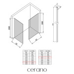 CERANO - Sprchová zástena Walk-in Crystal TL/P - 10 mm - bezvzperový systém - chróm, transparentné sklo - 150x120x200 CER-8050BD80486