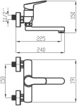 NOVASERVIS - Drezová umývadlová batéria 150 mm Metalia 54 ECO, chróm 54076,0E
