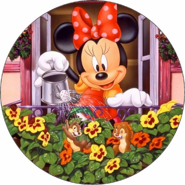 Jedlý papier Minnie zalievanie kvetiny 19,5 cm - Pictu Hap - Pictu Hap