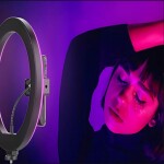 Iso Trade Statív s RGB svetlom a držiakom na telefón 100cm