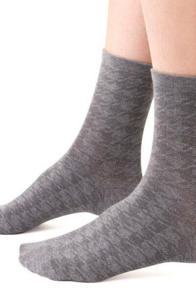 Dámske vzorované ponožky 099 MELANŽOVĚ ŠEDÁ 38-40