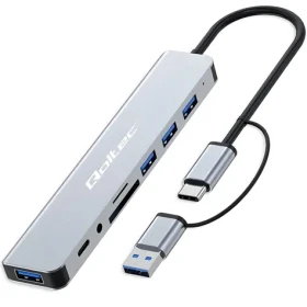 USB-C HUB 8v1 / Hub / 4X USB / čítačka SD/TF kariet / 3,5 mm jack (53794)