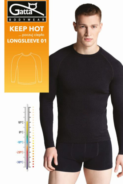 Pánsky nátelník LONGSLEEVE MEN 01 KEEP HOT černá