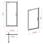 CERSANIT/S - SPRCHOVÉ DVERE 80 TRANSPARENT SKLO + vanička S154-005-SET1