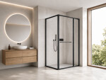 CERANO - Sprchovací kút Versaro L/P - 6 mm - čierna matná, transparentné sklo - 110x100 - zasúvacia CER-8050BD80293