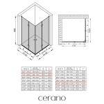 CERANO - Sprchovací kút Volpe Duo Ľ/P - 6 mm - čierna matná, transparentné sklo - 70x100x190 - zalamovacia CER-169048