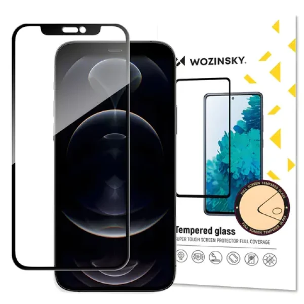 Wozinsky Tvrdené sklo Full Glue čierna / Ochranné sklo / Apple iPhone 14 PLUS a 13 Pre Max / Case Friendly rámček