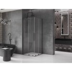MEXEN/S - Velar L Duo sprchovací kút, posuvné dvere 90 x 90, transparent, grafit metal 871-090-090-02-03-95