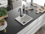 MEXEN/S MEXEN/S - Milo granitový drez 1 435 x 410 mm, biela, + sifón grafit 6505441000-20-B