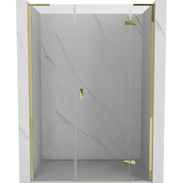 MEXEN/S - Mist-H L sprchové dvere krídlové pravé 125, transparent, zlatá 8A5L-125-001-50-00-P