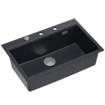 Quadron Quadron - Granitový drez MARC 110 WORKSTATION Black Metallic Zlaty HQM7650U8_PVDG1