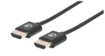 Manhattan Ultratenký HDMI kábel s ethernetom 1m čierna / HDMI kábel / HDMI-HDMI / 4K 60Hz / Tienený (394352)