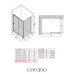 CERANO - Sprchovací kút Varone LINE Ľ/P - 6 mm - chróm, transparentné sklo - 140x70x195 - posuvný CER-DY505-90113