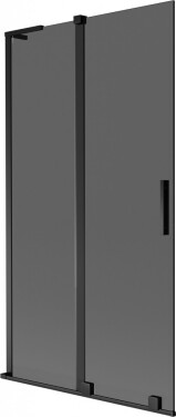MEXEN/S - Velar L dvojkrídlová posuvná vaňová zástena 100 x 150, grafit, čierna 896-100-003-41-70