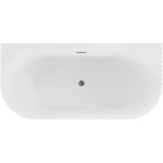 MEXEN/S - Sella voľne stojaca vaňa nástenná reliéf 150 x 75, biela mat, sifón a prepad grafit kartáčovaná 52711507501-66