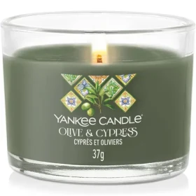 Yankee Candle votívna sviečka plnená v skle Olive Cypress (5038581164328)