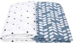 MOTHERHOOD Prikrývka a zavinovačka bavlnená mušelínová Premium 2 ks Blue Classics 100x120 cm