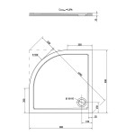 POLYSAN - SERA sprchová vanička z liateho mramoru, štvrťkruh 90x90cm, R550, biela 41511