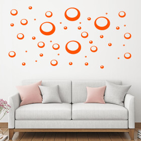 Veselá Stena Samolepka Bubliny Farba: oranžová, Veľkosť: 60 x 70 cm