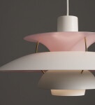 Louis Poulsen Závěsná lampa PH 5 White/Pale rose – výroční edice