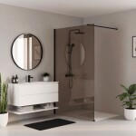 REA/S - Sprchová zástena Flexi Brown / Black 120 KPL-K99170