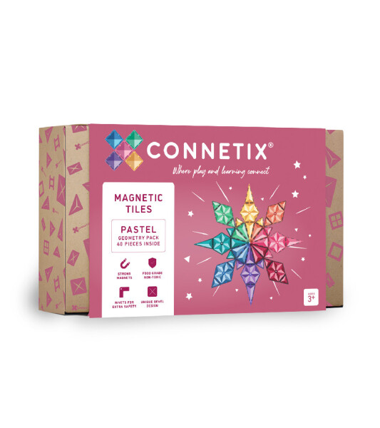 Connetix Connetix Tiles - Magnetická Stavebnica Geometry Pastelová 40 ks