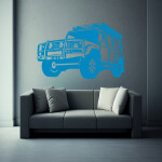 Veselá Stena Samolepka Auto Land Rover Defender Farba: ružová, Veľkosť: 40 x 35 cm