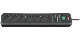 Brennenstuhl Secure-Tec antracit / Prepäťová ochrana / 6 zásuviek / 19 500 A / 2 m kábel (1159540366)
