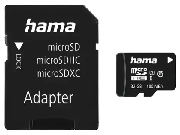 HAMA microSDHC 32 GB + adaptér / Pamäťová karta / Class 10 / UHS-I / 80 MB/s