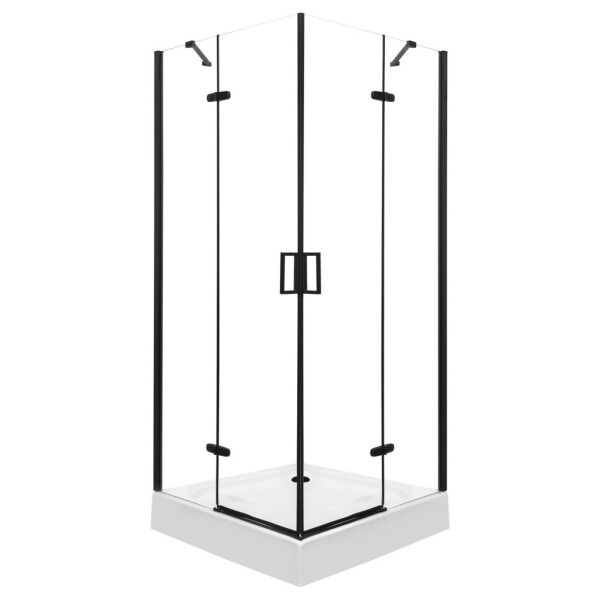 KERRA - Sprchovací kút Flow s vaničkou 90 (čierny) 5907548118486