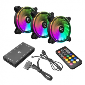 White Shark 1262-04-V NEBULA Kit 3ks čierna / Sada ventilátorov / 120mm / ARGB / 25dB (NEBULA)