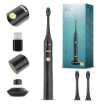 Neno Oriona čierna / Sonická zubná kefka / 5 režimov čistenia / časovač / nabíjací stojan / 2 nástavce (Neno Oriona Black)