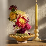 MADAM STOLTZ Dekoratívna sklenená misa Honey/Lilac Ø 23 cm