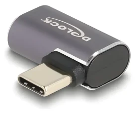 DeLock USB4 40 Gbps antracitová / Adaptér / USB-C (M) - USB-C (F) / PD 3.0 / DisplayPort 1.4 (60047)