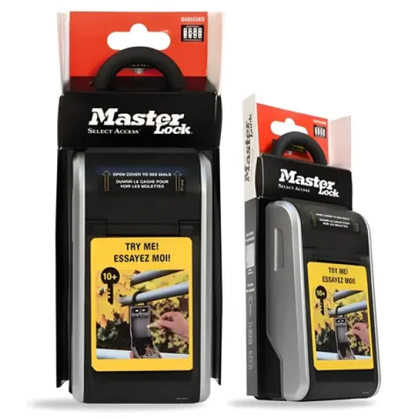 Master Lock 5480EURD / Přenosná bezpečnostní schránka / Ocel / černo-šedá / 87 x 61 x 43 mm (5480EURD)