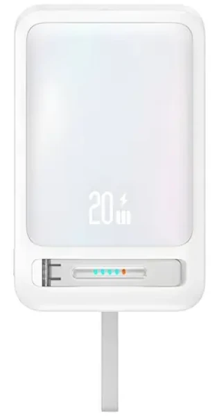 USAMS CD219 XM Series 10000mAh biela / Power Bank / Magnetické bezdrôtové nabíjanie 15W / PD 20W (10KCD21902)