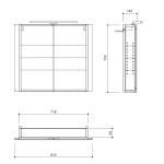 SAPHO - GRETA galérka s LED osvetlením, 81x70x14cm, biela mat GR080-0031